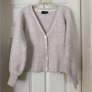 Button-down oversized sweater, cream color, size XS